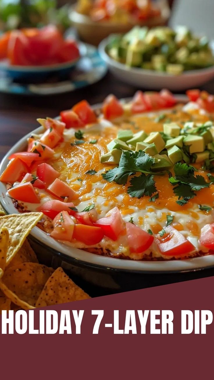 A vibrant 7-layer dip showcasing each distinct layer