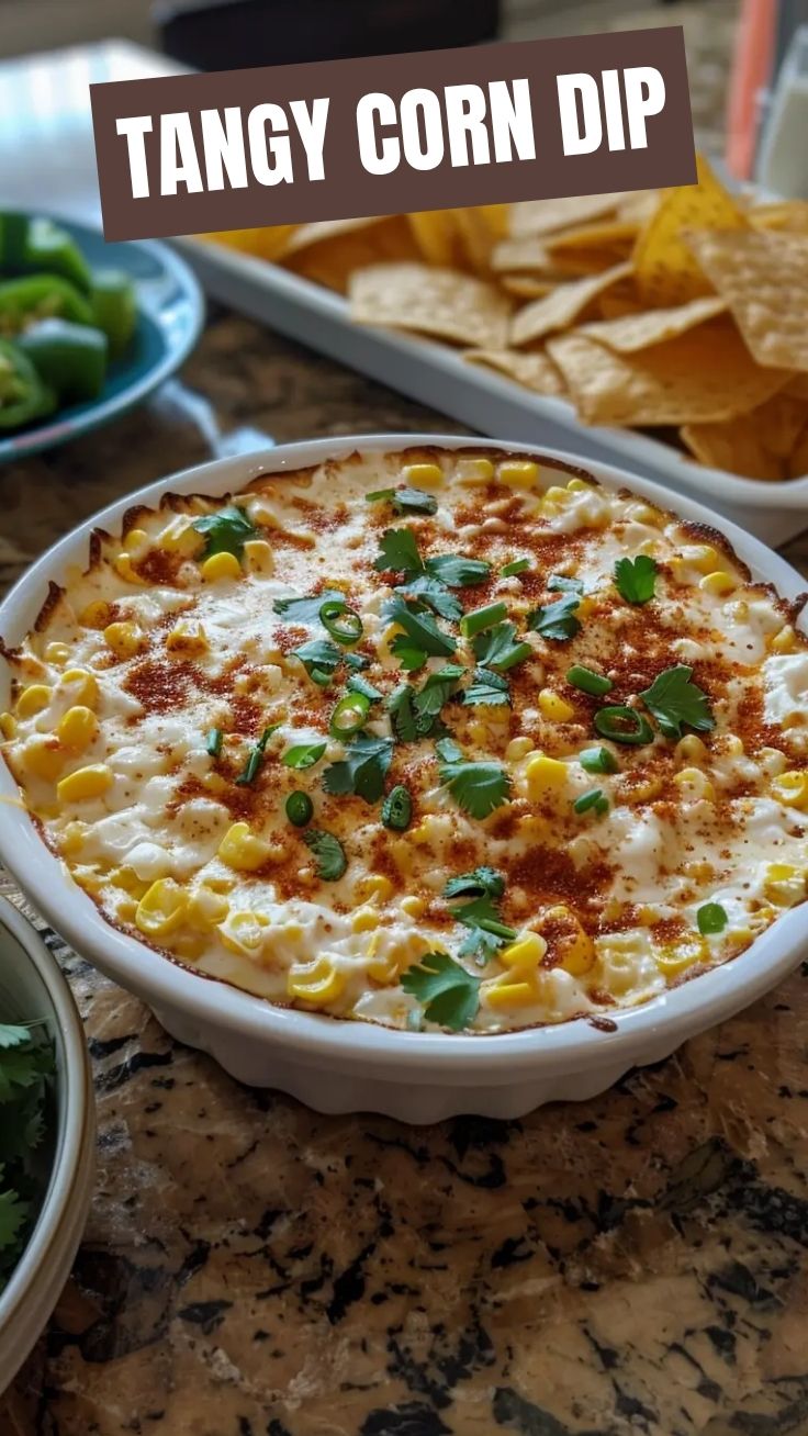 A vibrant bowl of corn dip (elote dip) with fresh cilantro garnish