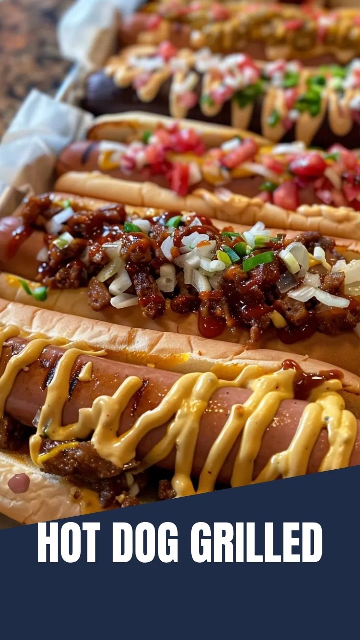 A freshly grilled hot dog in a soft bun, topped with classic condiments.