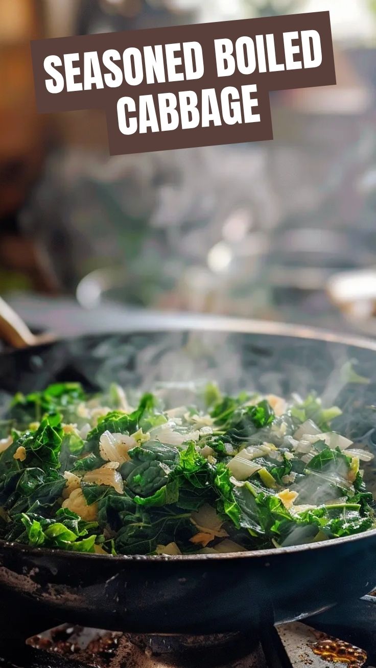 An overhead shot of a vibrant, steaming viral cabbage boil in a large pot.