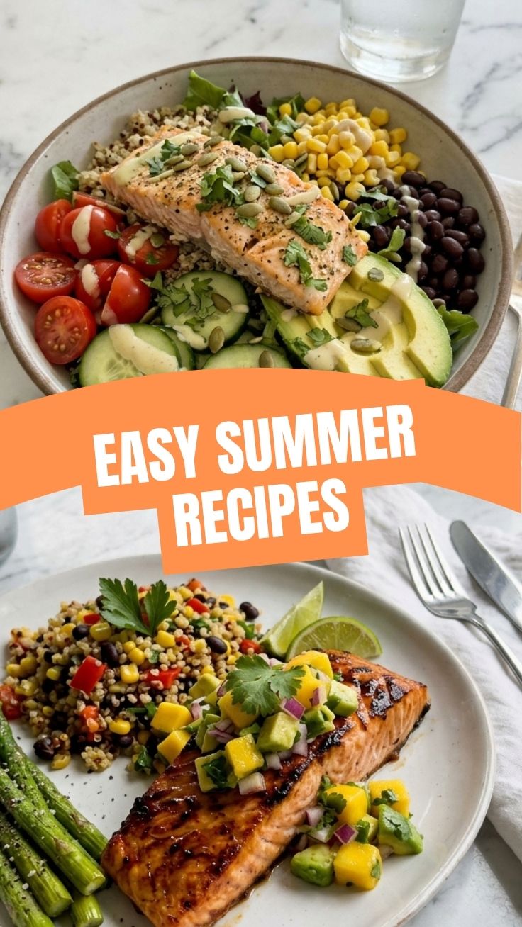 A vibrant collection of high protein summer recipes for healthy eating