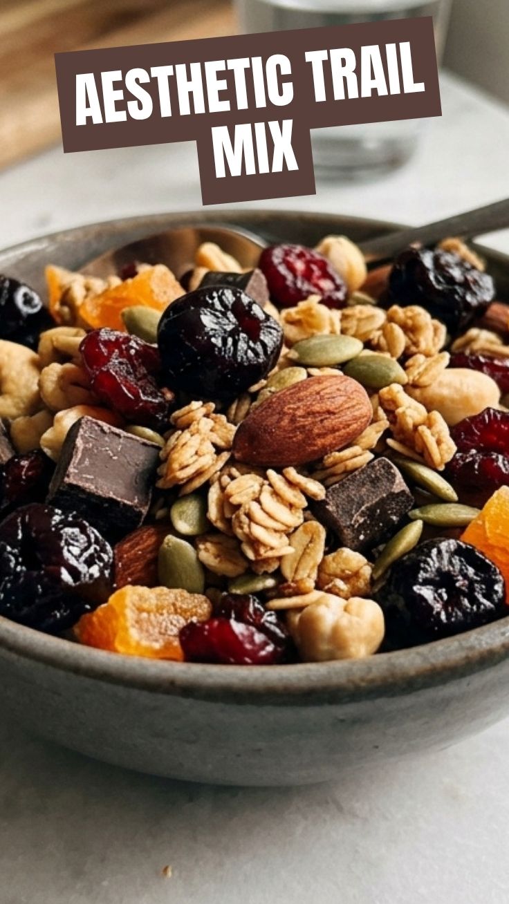 A delicious assortment of trail mix with nuts, seeds, and dried fruit