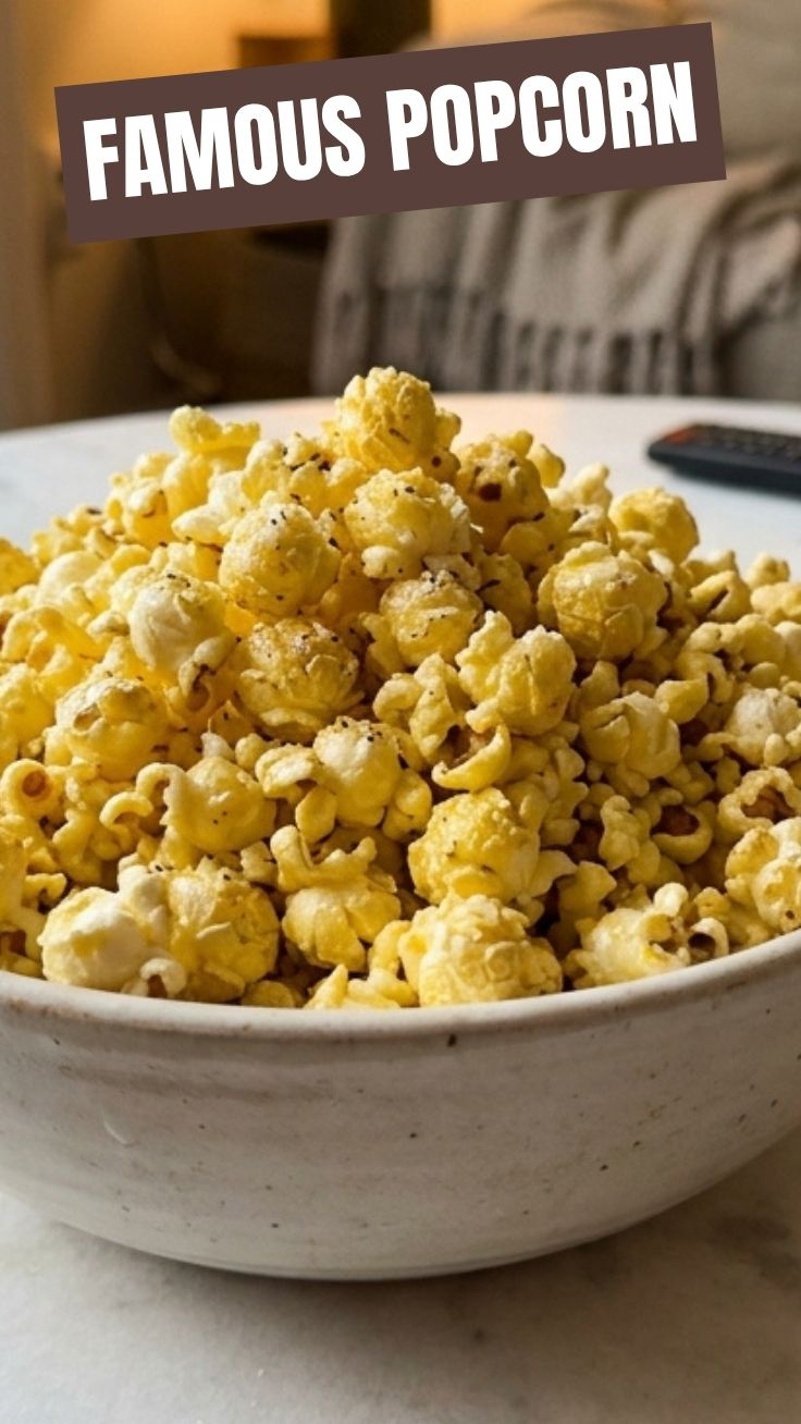 A bowl of freshly popped popcorn, ready to eat.